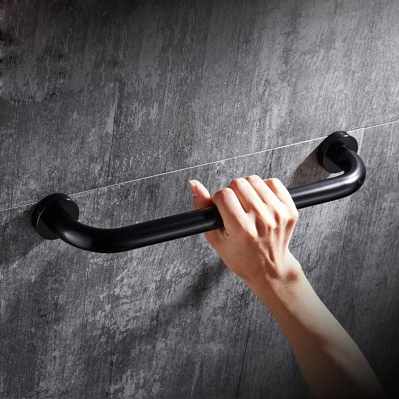 Black Grab Bar 300mm & 400mm For Bathroom Safety