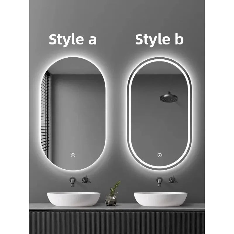 Oval Smart, Anti Fog Bathroom Mirrors with LED Light