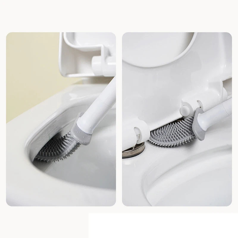 Wall Hanging Silicone Toilet Cleaning Brush